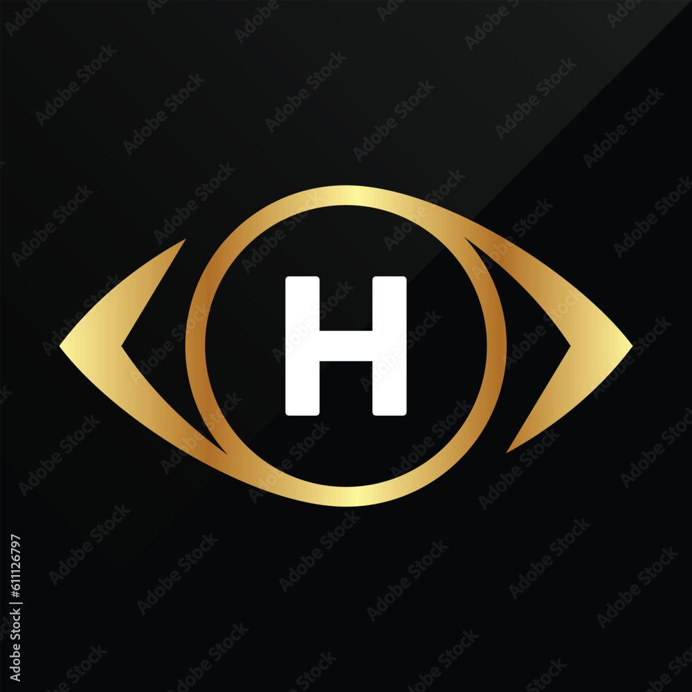 Fototapeta premium H Initial luxury gold Letter Type Logo Sign Symbol Icon Simple Elegance