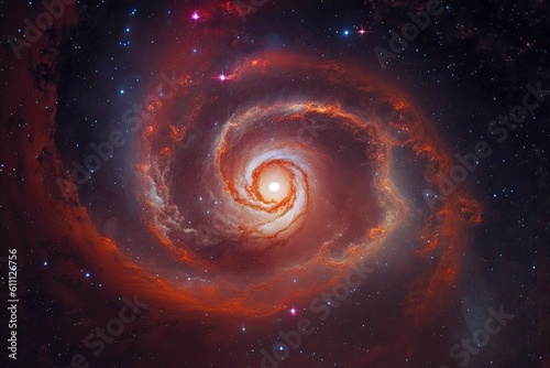 beautiful spiral galaxy with a backdrop of twinkling stars. Generative AI