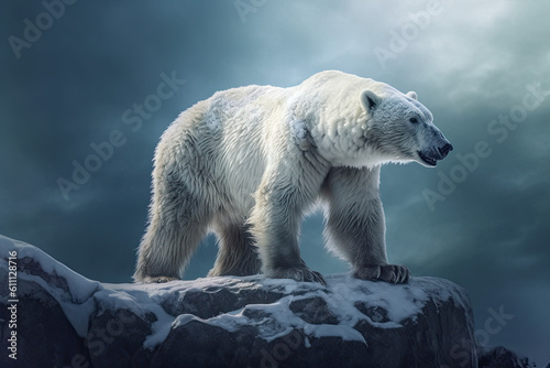 Fotografie, Obraz polar bear on ice