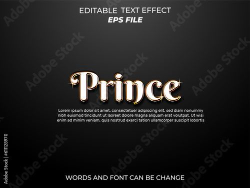 prince text effect, font editable, typography, 3d text.