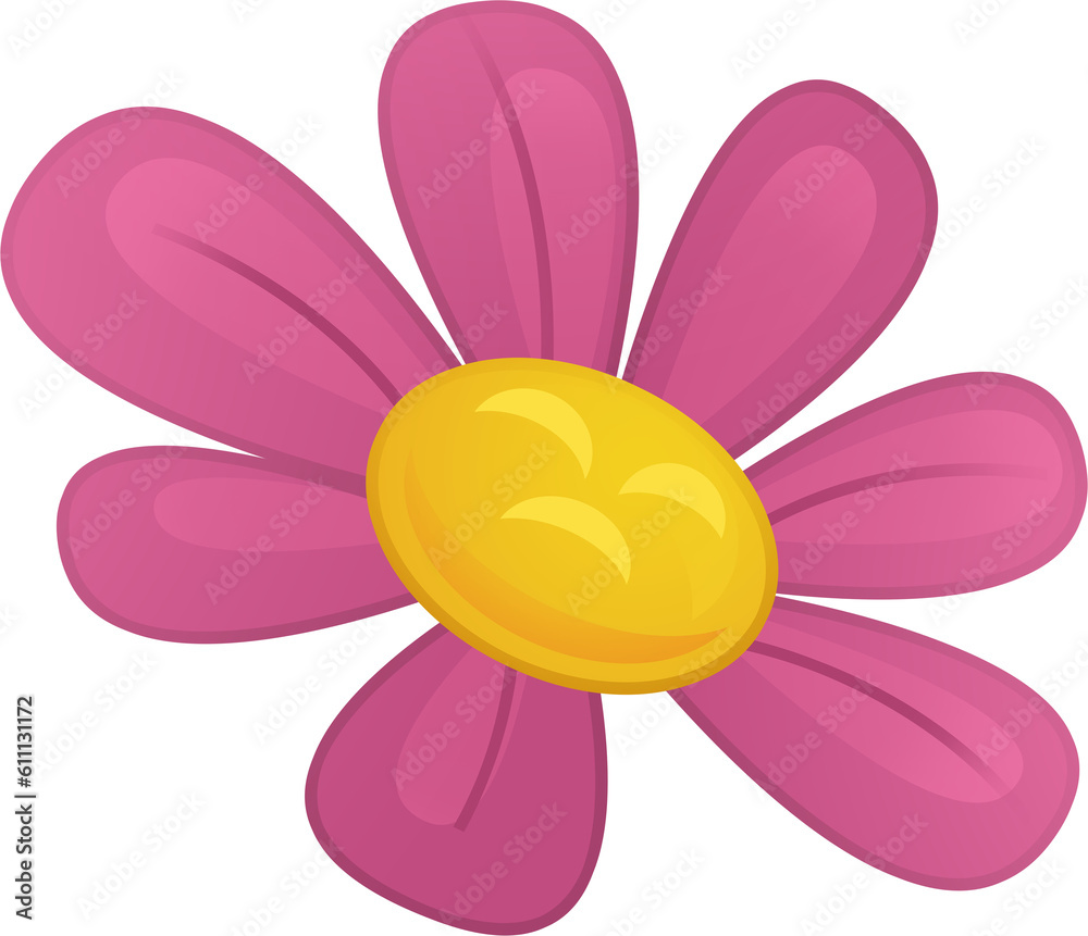 Cartoon scene with plant beautiful colorful flower isolated illustration for children Cartoon scene with plant beautiful colorful flower isolated illustration for children