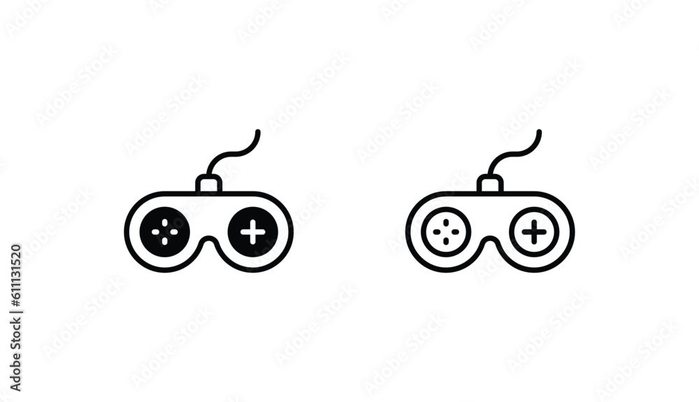 Game icon design with white background stock illustration