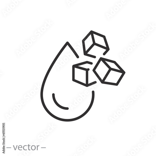 blood test icon, human level sugar, line symbol on white background - editable stroke vector illustration eps10