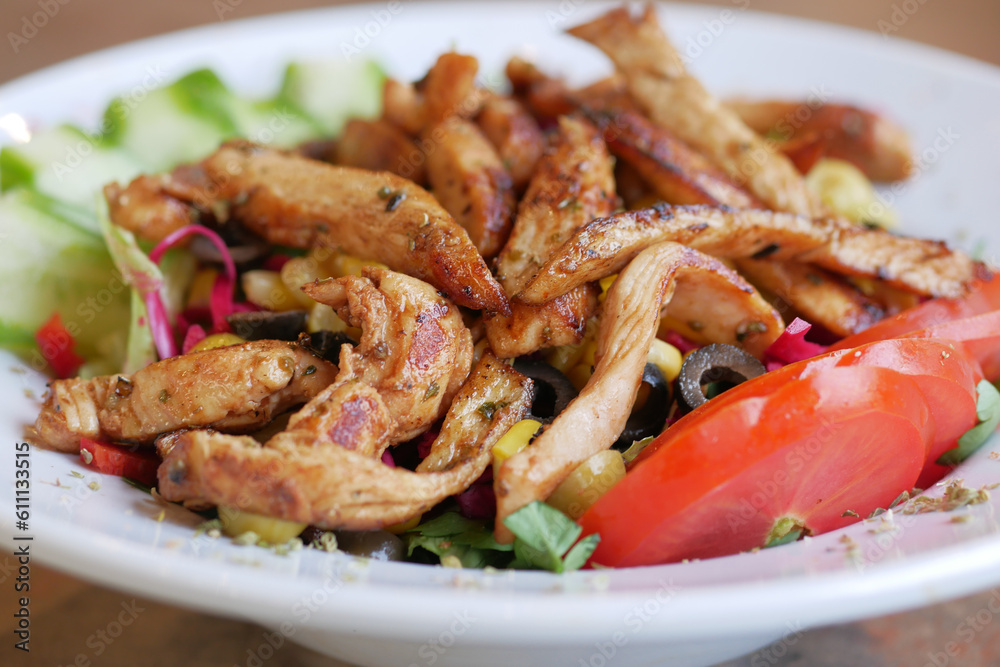 vegetable salad with grilled chicken vegetable salad with grilled chicken