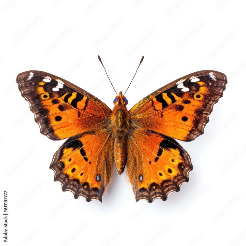 Naklejka premium Tropical butterfly isolated. Illustration AI Generative.