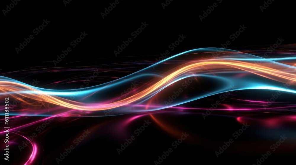 Naklejka premium Abstract light trail. Illustration AI Generative