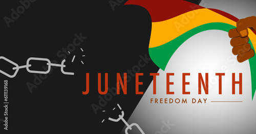 Juneteenth Freedom Holiday Liberation Vector Illustration Banner