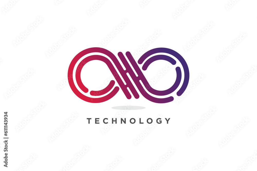 Infinity logo idea with modern creative technology concept Infinity logo idea with modern creative technology concept