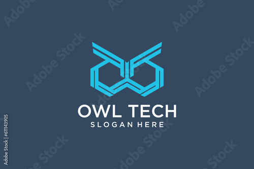 Owl logo idea with modern abstract concept vector