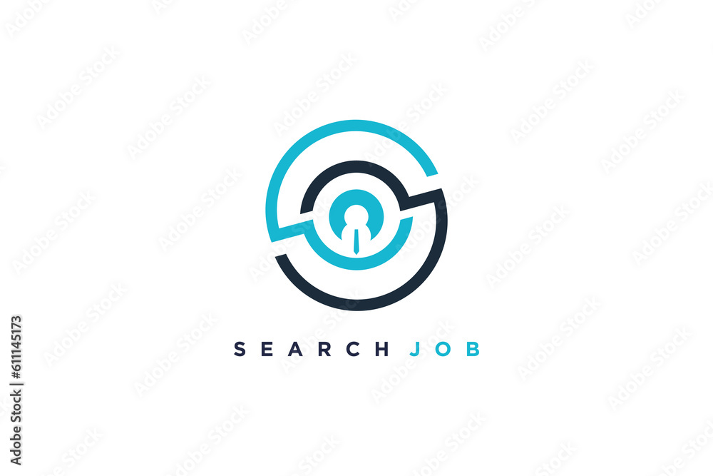 Search job logo design idea with creative unique concept
