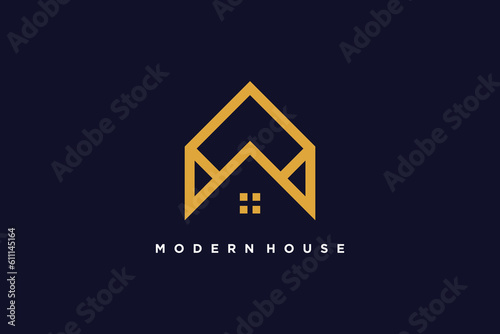 Property logo design idea with creative unique concept