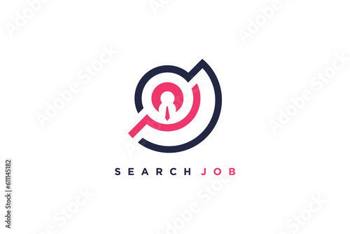 Search job logo design idea with creative unique concept