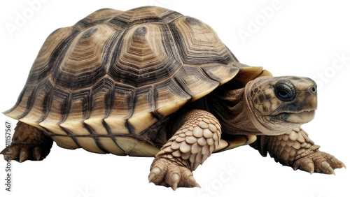 A greek tortoise isolated on white background as transparent PNG, generative AI animal photo