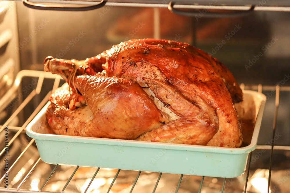 Fototapeta premium roasted chicken on a grill