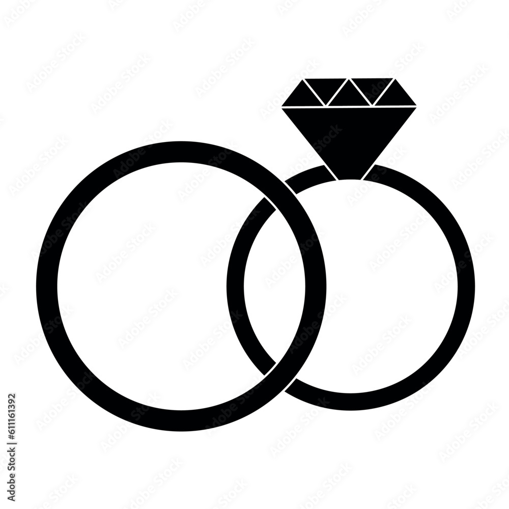 Marriage rings. Wedding rings icon vector design illustration. Marriage rings. Wedding rings icon vector design illustration.