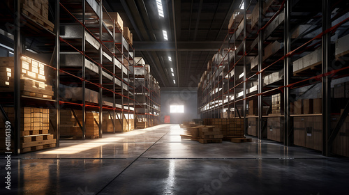Large warehouse full of cargo.