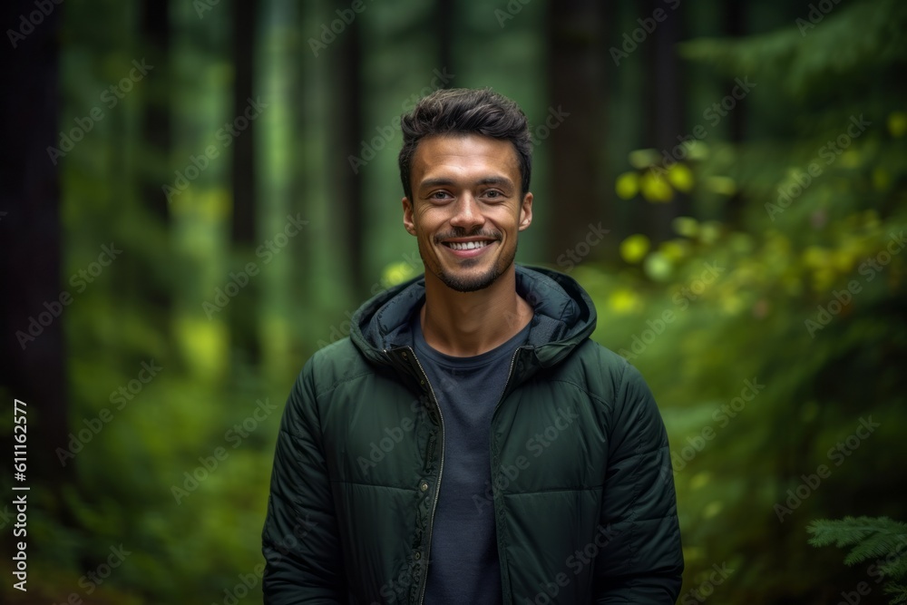 Headshot portrait photography of a glad boy in his 30s making a i'm cold gesture by hugging oneself against a forest green background. With generative AI technology Headshot portrait photography of a glad boy in his 30s making a i'm cold gesture by hugging oneself against a forest green background. With generative AI technology