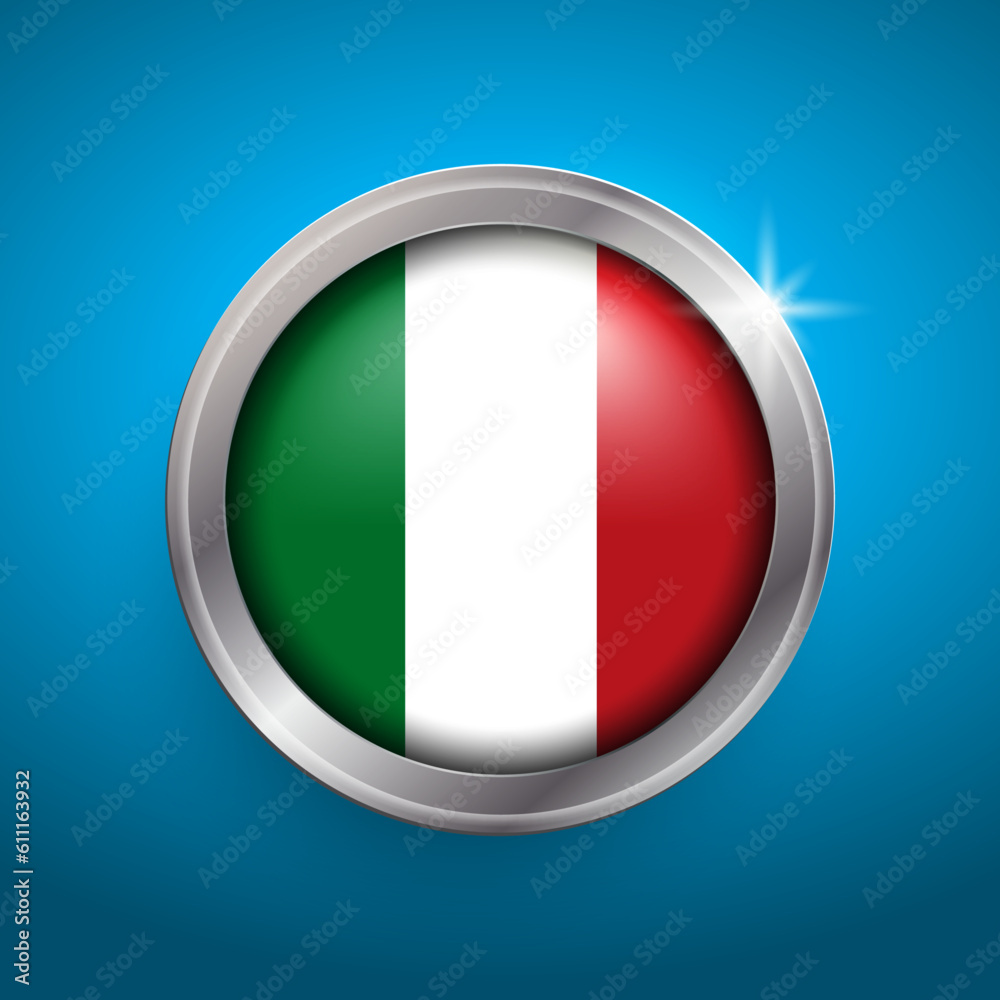 Italy flag vector button. Isolated object on blue background.
Italy flag vector button. Isolated object on blue background.