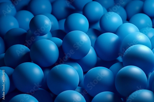 Enchanting Composition of Varied Blue Spheres Creating a Mesmerizing and Harmonious Background, ai generative