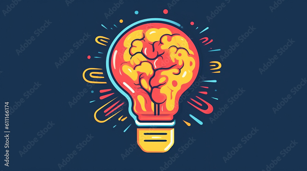 A light bulb with a human brain inside, representing creativity and innovation. Generative ai A light bulb with a human brain inside, representing creativity and innovation. Generative ai