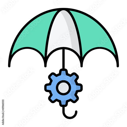 Risk Management Line Color Icon