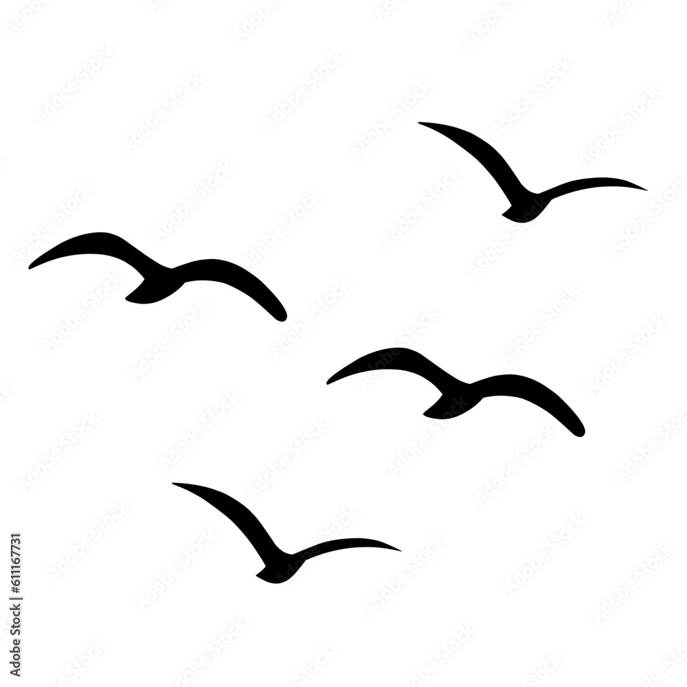 Silhouette of flying birds Silhouette of flying birds