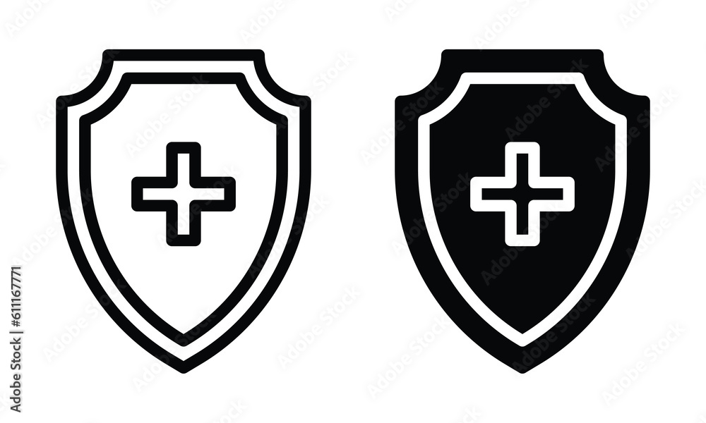 Fototapeta premium Immune system icon with outline and glyph style.