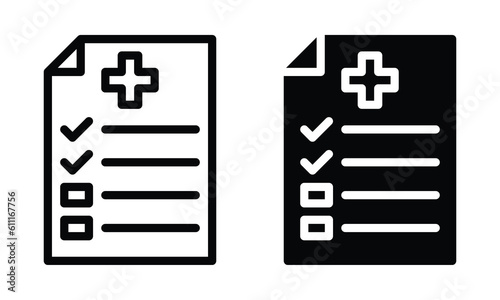 Diagnosis icon with outline and glyph style.