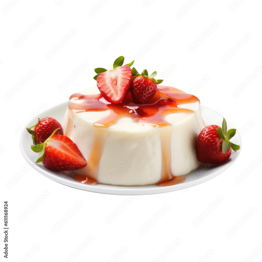 Vanilla pudding with berries