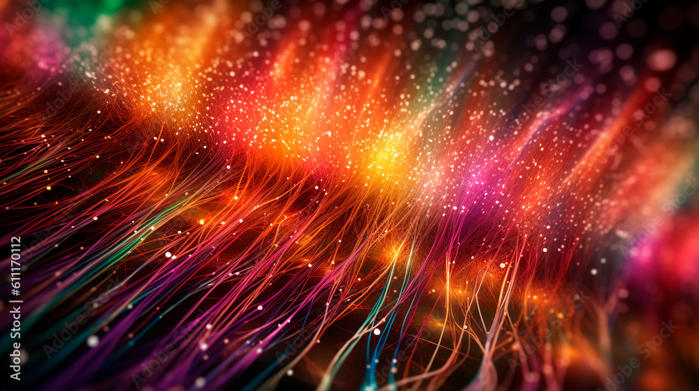 Fototapeta premium Futuristic background with internet fiber and network effec. Generative AI