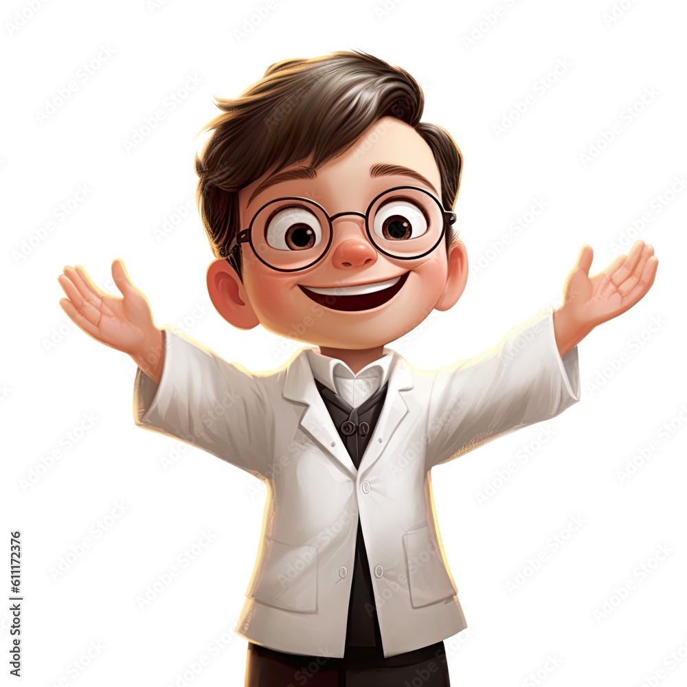 Cute boy 3D style, welcome everybody - generative AI illustration Cute boy 3D style, welcome everybody - generative AI illustration