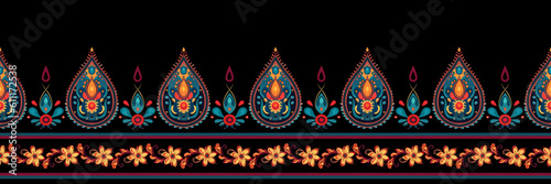 Paisley ethnic patterns design floral pattern with paisley and indian flower motifs. damask style pattern for textil and decoration