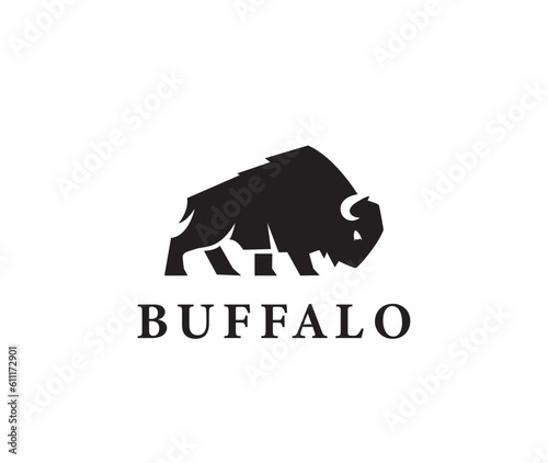Bison Buffalo bull silhouette logo silhouette stock illustration
