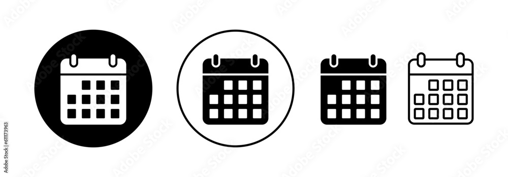 Calendar icon vector for web and mobile app. Calender sign and symbol. Schedule icon symbol Calendar icon vector for web and mobile app. Calender sign and symbol. Schedule icon symbol