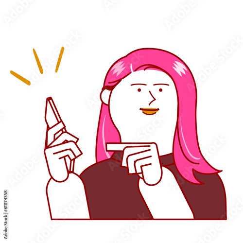 スマホを操作する女性