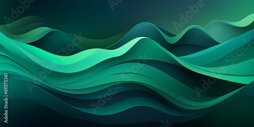Abstrakter Hintergrund mit Wellen grün - mit KI erstellt