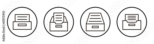Archive folders icon set illustration. Document vector icon. Archive storage icon.