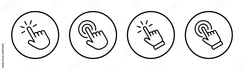 Hand click icon set illustration. pointer sign and symbol. hand cursor icon Hand click icon set illustration. pointer sign and symbol. hand cursor icon