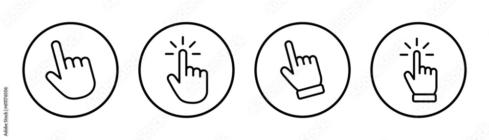 Hand cursor icon set illustration. cursor sign and symbol. hand cursor icon clik Hand cursor icon set illustration. cursor sign and symbol. hand cursor icon clik