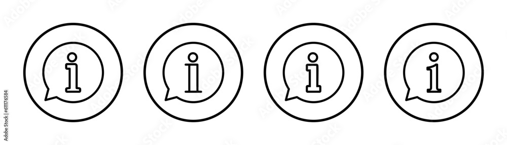 Information sign icon set  illustration. about us sign and symbol. question mark icon