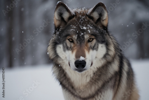 Generative AI.
a wolf in winter