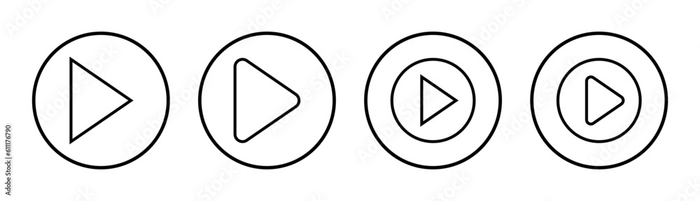 Play Icon set illustration. Play button sign and symbol Play Icon set illustration. Play button sign and symbol