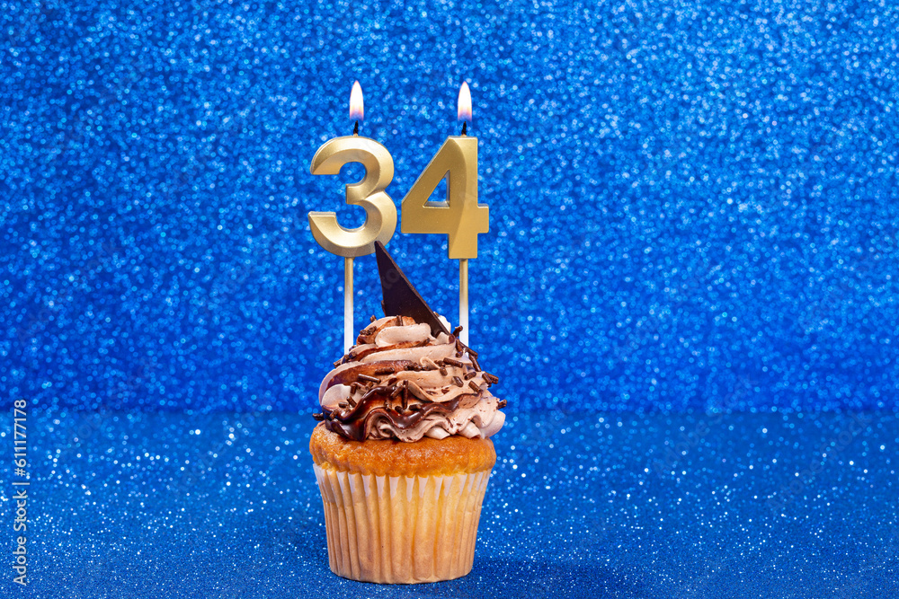 Cupcake With Number For Celebration Of Birthday Or Anniversary