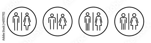 Toilet icon set illustration. Girls and boys restrooms sign and symbol. bathroom sign. wc, lavatory