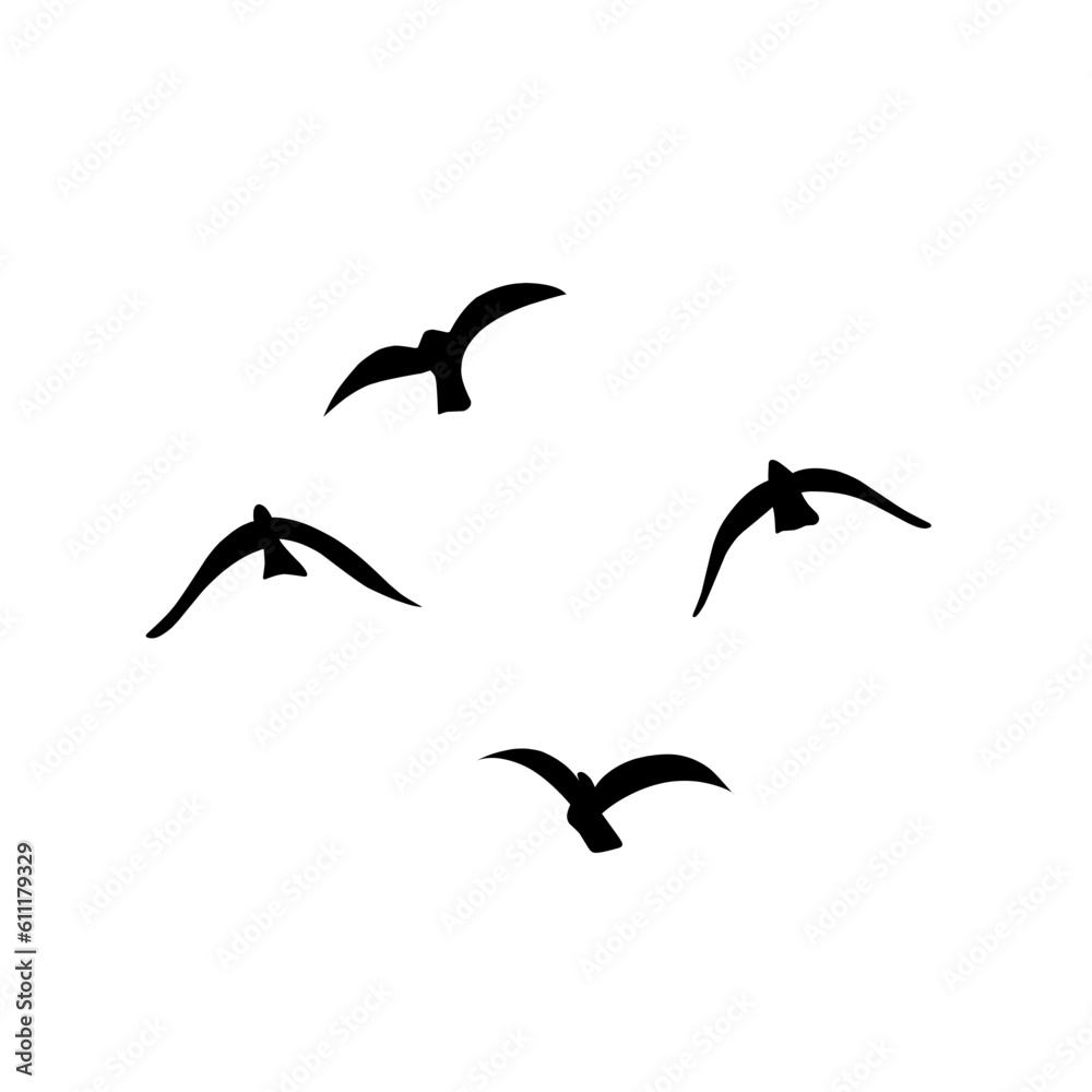Flying birds silhouettes vector Flying birds silhouettes vector