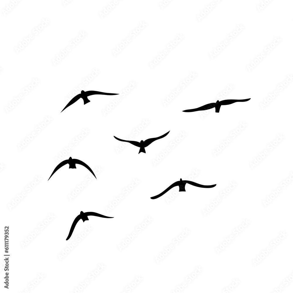 Flying birds silhouettes vector Flying birds silhouettes vector
