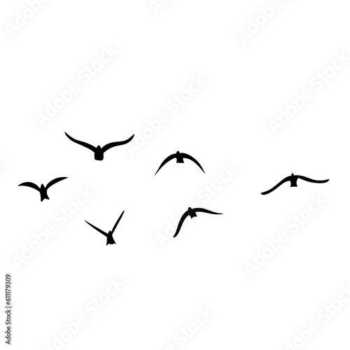 Flying birds silhouettes vector