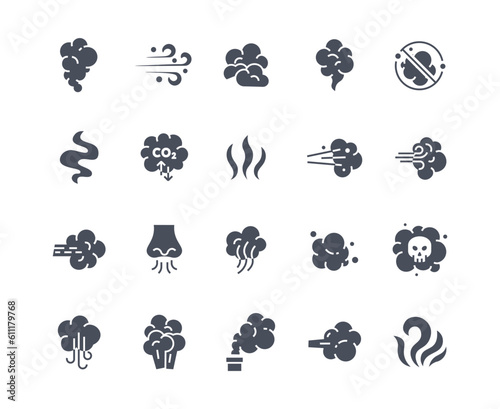 Smoke icons black set