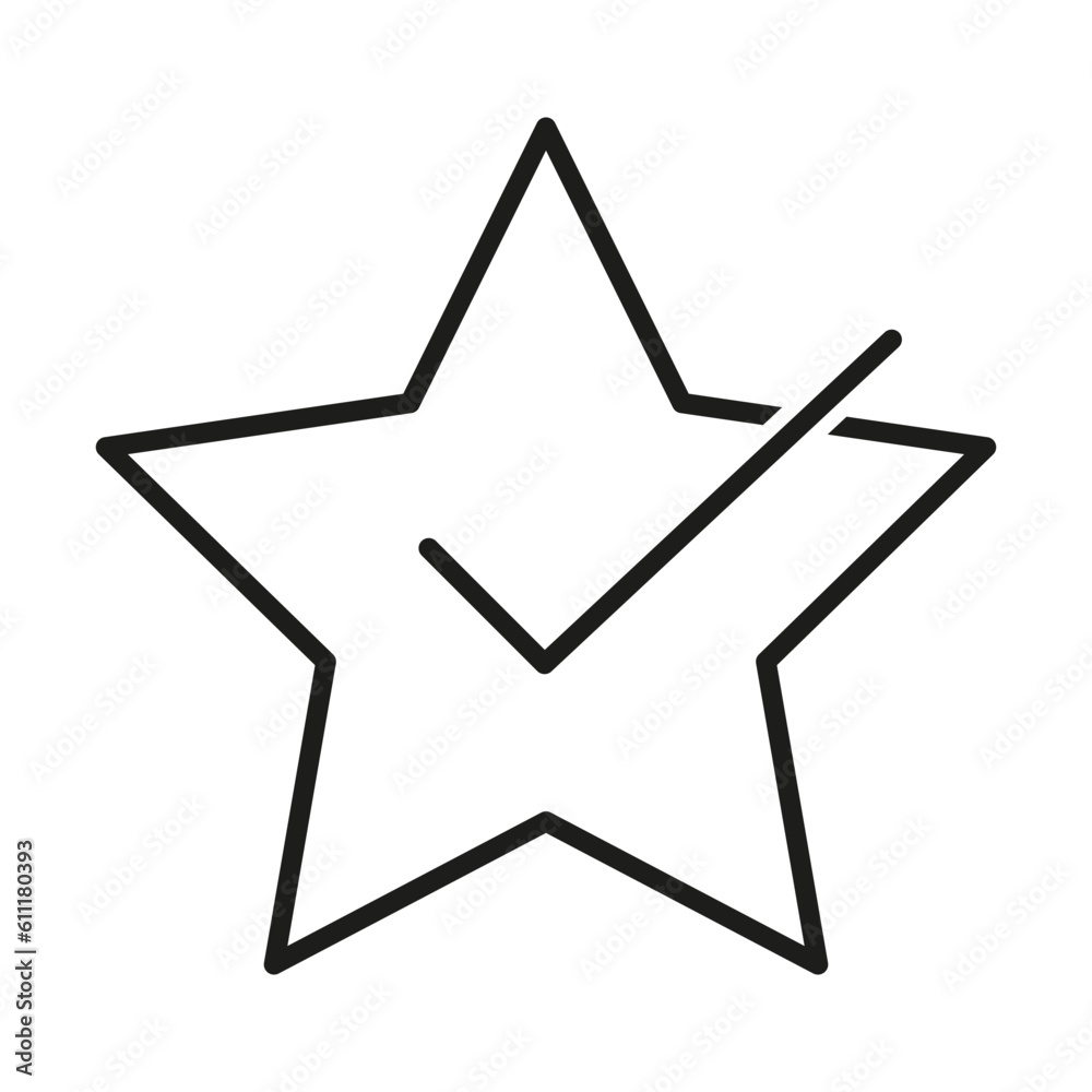 Star favorite sign web icon with tick sign. Vector illustration. Stock image. Star favorite sign web icon with tick sign. Vector illustration. Stock image.