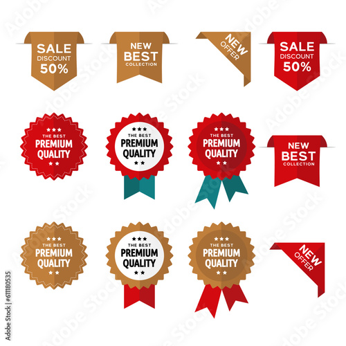 Vector sets of design prices for tag labels, banners, and ribbons labels